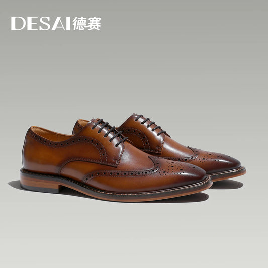 Genuine Leather Handmade Dress Brogue Shoes