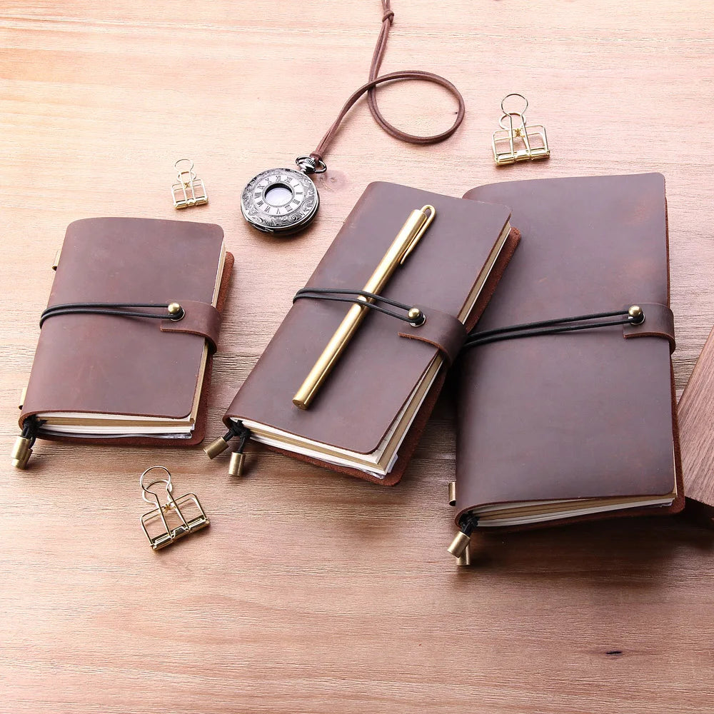 Leather Writing Journal Notebook: Refillable