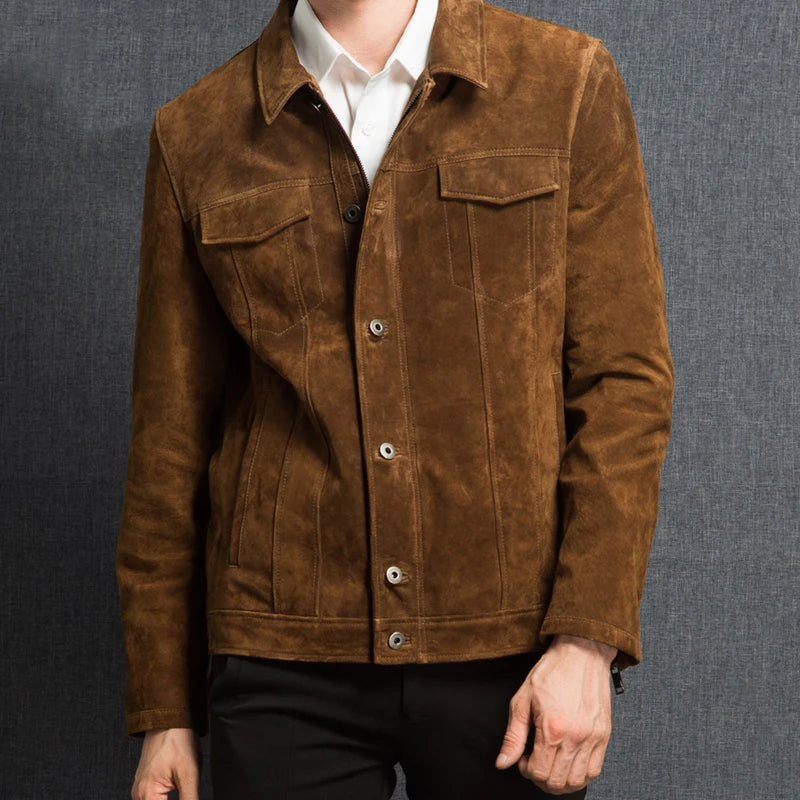 Men's Genuine Pigskin Leather Jacket