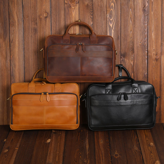 Mens Vintage Leather Computer Handbags