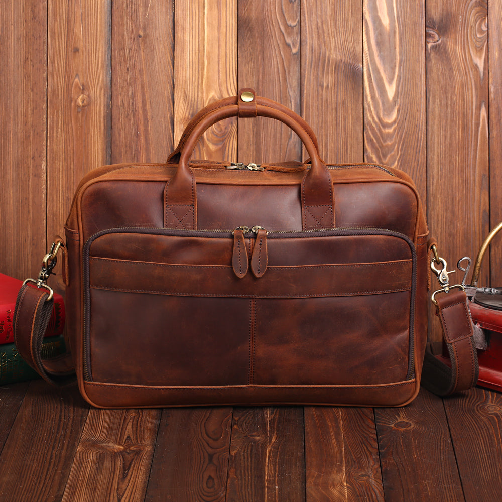 Mens Vintage Leather Computer Handbags