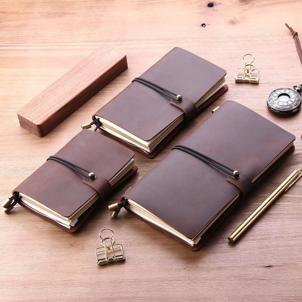 Leather Writing Journal Notebook: Refillable