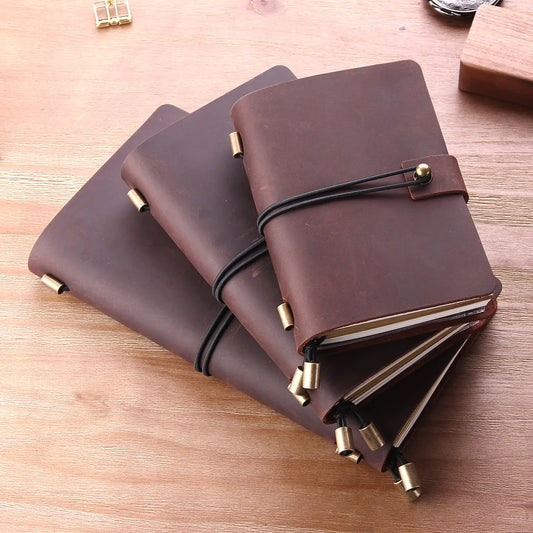 Leather Writing Journal Notebook: Refillable