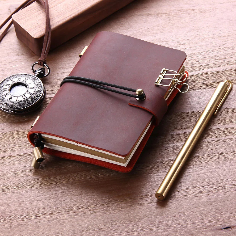 Leather Writing Journal Notebook: Refillable